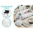 thumbnail image 3 of Youmumeub 78" L-Shaped Sectional Sofa, Couch with Storage Ottoman & Side Pockets, 3-Seat Sofa for Small Spaces, Living Room, White, 3 of 8