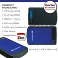 thumbnail image 3 of 2 Transcend StoreJet Shock Resistant Portable External Hard Drives 4TB 2.5" (Blue) + 2 Cases, 3 of 9