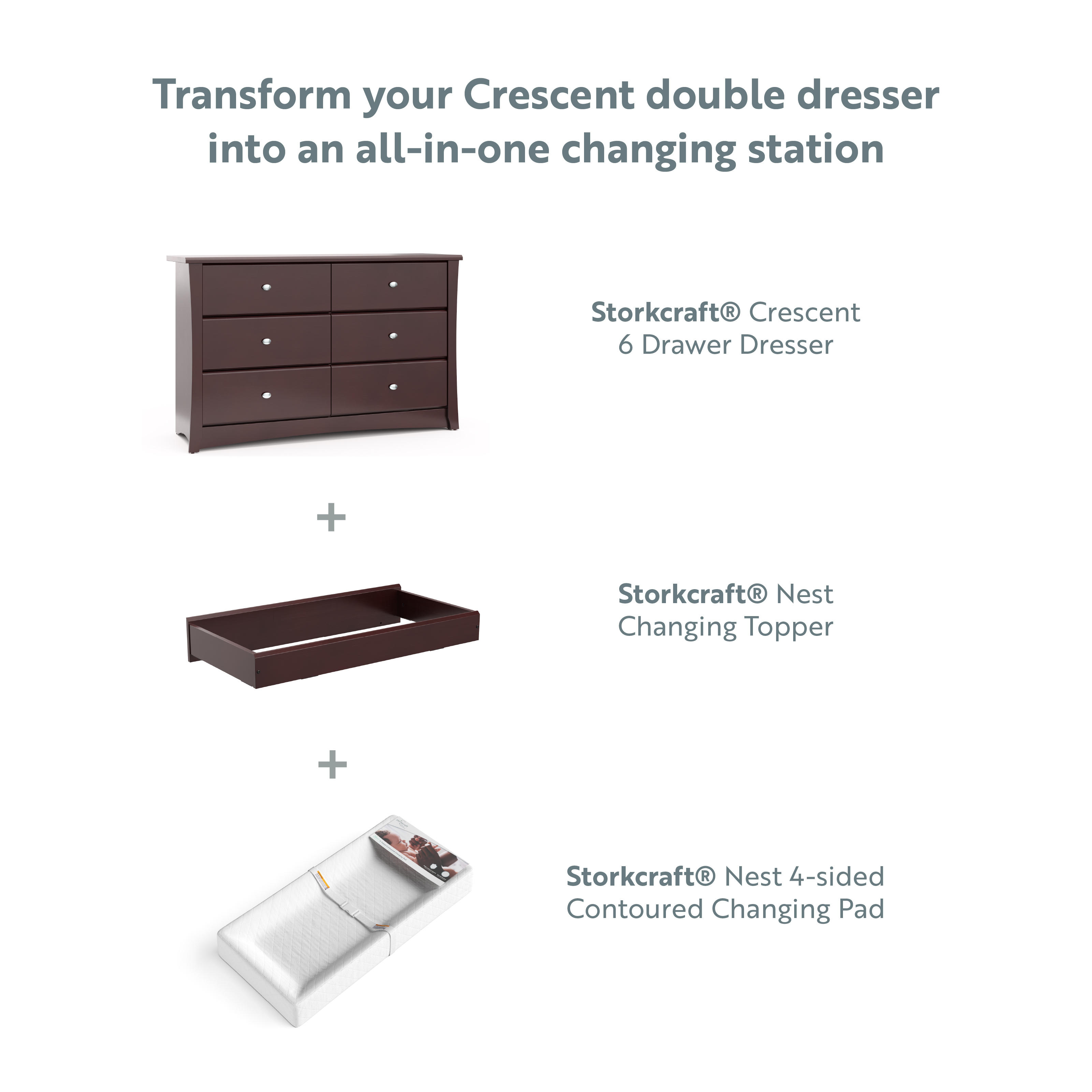 Storkcraft Crescent 6 Drawer Kids Double Dresser Espresso - image 4 of 8