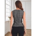 thumbnail image 3 of DARING DIVA Women's Tweed Elegant Crew Neck Business Vest Tops M Black, 3 of 7