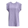 thumbnail image 3 of Haut Jacquard à Manches Courtes et Col Rond pour Femmes - pour Usage Quotidien, 3 of 3