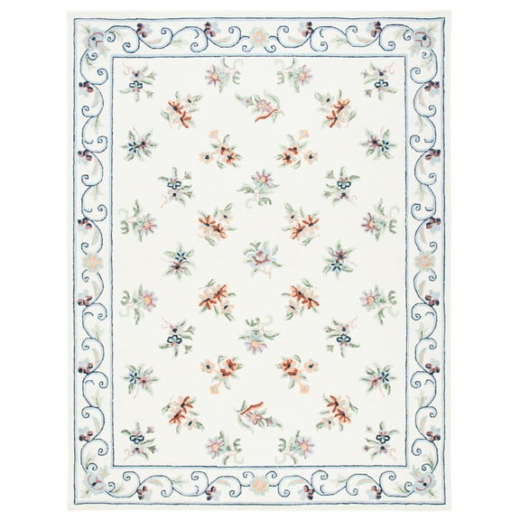 SAFAVIEH Micro-Loop Noweel Diamond Area Rug, Ivory/Grey, 8' x 10'