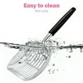 thumbnail image 4 of Sturdy Stainless Steel Cat Litter Scoop with Reinforced Comfort Handle, Heavy Duty Scoop with Double Mesh Design, Black, 4 of 11