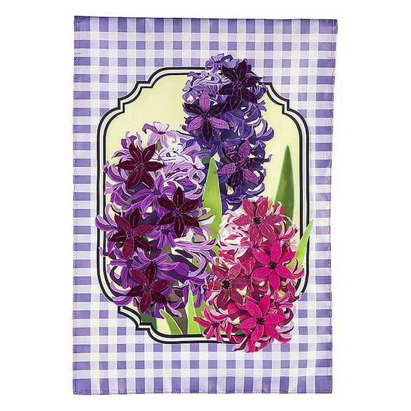 Evergreen Spring Hyacinths Garden Applique Flag- 12.5 x 18 Inches Outdoor Decor for Homes and Gardens