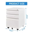 thumbnail image 4 of CQSXDA Modern Metal 3 Drawer Mobile File Cabinet -  Assembled Organizer for Home Office with Lock and Wheels, White, 4 of 13
