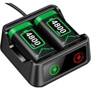 Rechargeable Battery Pack for Xbox, ESYWEN Charger with 2pcs 4800mWh Battery Pack Compatible for Xbox Series X,S/Xbox One,S,X