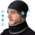 thumbnail image 2 of Morttic Unisex Bluetooth Beanie with Scarf Bluetooth 5.0 Rechargeable Knit Cap Wireless Hands Free Head Hat Christmas Gift for Men and Women (Beanie NO Scarf), 2 of 15