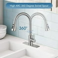 thumbnail image 3 of Commercial Stainless Steel Kitchen Sink Faucet Pull Down Sprayer Spring Mixer Brushed Nickel, 3 of 9