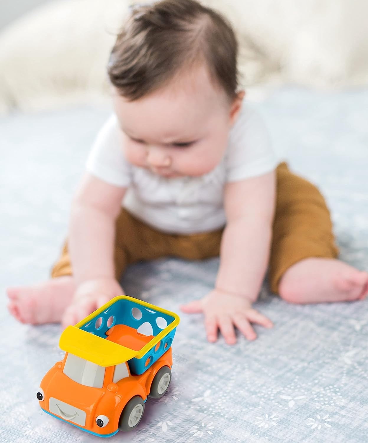 Nuby Play Pals Vehicle Rattle Toy for Babies, Dump Truck Design