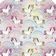 thumbnail image 6 of HAOXIT Rainbow Unicorn Elastic Edged Fitted Round Tablecloth , Waterproof Oil Proof Polyester Table Cloth Decorative Fabric Table Cover for Dining Table 38-42, 6 of 8