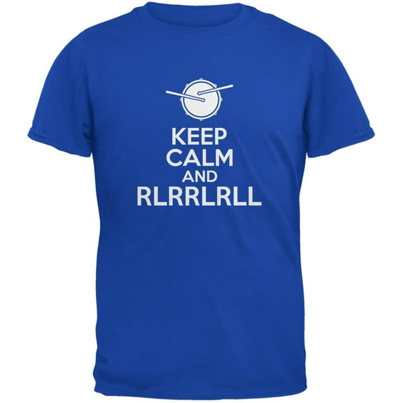 Keep Calm And Paradiddle Royal Adult T-Shirt - Small