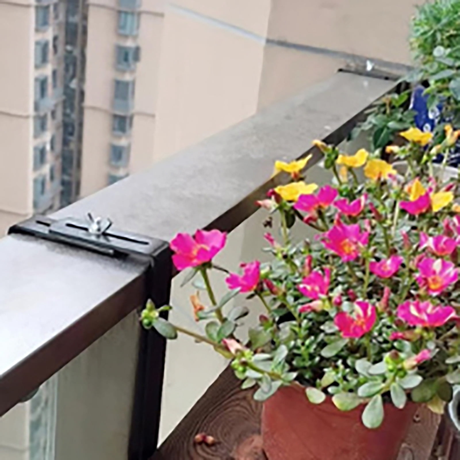 Adjustable Planter Box Brackets – Heavy Duty Flower Box Holder for Windowsills, Fences & Balconies, Rust-Resistant Metal Window Box Brackets for Outdoor Garden