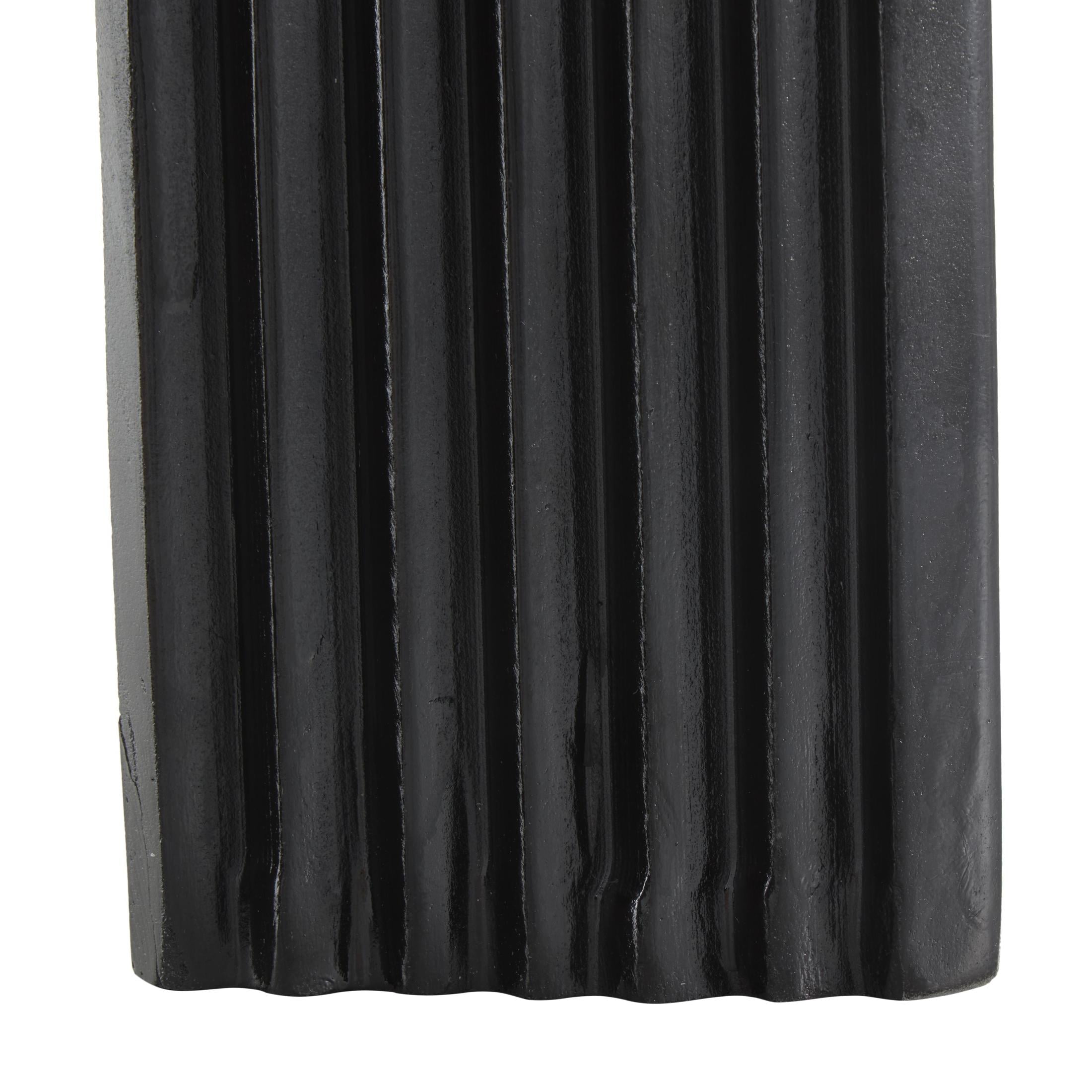 7" x 11" Black Marble Rectangular Geometric Sculpture with Arched Groove Interior, by DecMode
