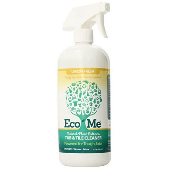 eco-me natural powerful tub and tile cleaner, lemon fresh, 32 fluid ounce