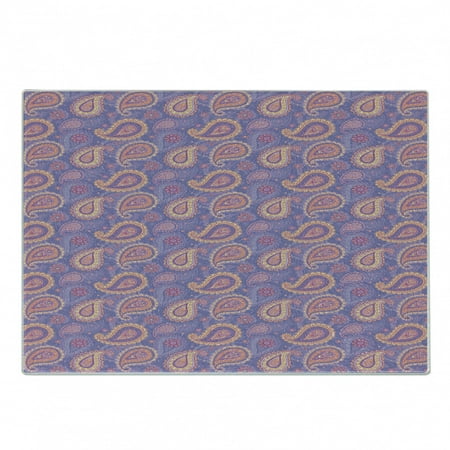 

Ethnic Cutting Board Traditional Bohemian Paisley Pattern Ornamental Persian Psychedelic Folk Decorative Tempered Glass Cutting and Serving Board Small Size Lavender Peach Cream by Ambesonne