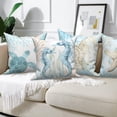 thumbnail image 5 of Turquoise Coastal Throw Pillow Covers 18x18 Set of 4,Beach Starfish Turtle Ocean Decorative Pillow Cases for Bedroom Sofa Couch, 5 of 6