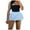 Blue, variant on Fsqjgq Skirts for Women To The Knees Trendy Casual Pleated Skirts Women Bubble Skirt High Elastic Waist Ruffle Flared Mini Skirts Layered Pleated Balloon Short Skirts with Shorts Underneath Goth M