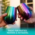 thumbnail image 5 of Deco Rainbow Stainless Steel Stemless BPA Free Wine Glasses, Set of 4 Unicorn Cups, 16 oz, 5 of 6