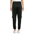 Time and Tru Women's Mid Rise Satin Cargo Jogger Pants, 27" Inseam