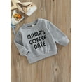 thumbnail image 3 of Infant Baby Boys Girls Outfits Crewneck Sweatshirt Mama's Coffee Date Letter Pullover Sweater Fall Winter Clothes, 3 of 8