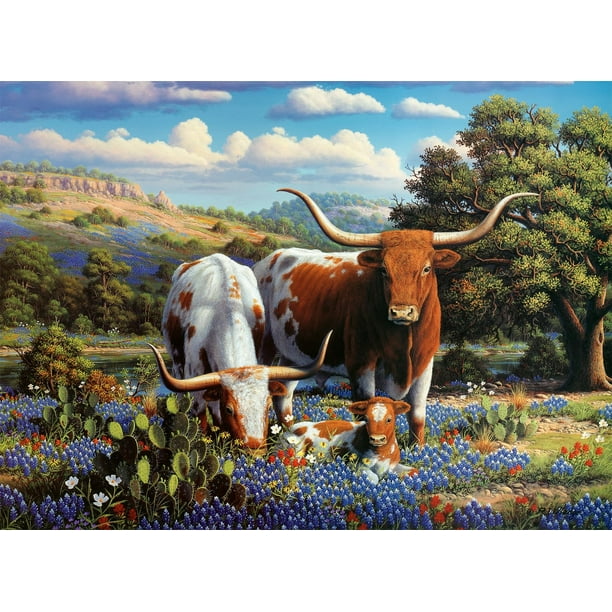 Rompecabezas Ravensburger Loving Longhorns 500 piezas