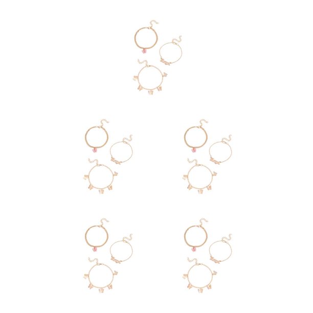 sweethay Tobillera de moda de 3 piezas, joyería para pies, decoraciones para pies descalzos femeninos, estilo moderno, joyas llamativas Type2 NO2