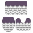 thumbnail image 2 of Grey Ripple Bathroom Rugs Set Grey Striped Simple Non Slip Absorbent Soft Bath Mats 3 Piece Set with Bathroom Rug, U-Shaped Floor Mat, Toilet Seat Cover Small Size, 2 of 9