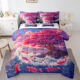 thumbnail image 1 of YST Japanese Style 7-Piece Comforter Set, Cherry Blossoms, Mount Fuji, Ocean Wave, Full, 1 of 6