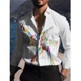 thumbnail image 1 of Nueva línea de camisas para hombre, estampado abstracto, ropa de diseñador, camisa de moda para exteriores, informal, para fiestas, cómoda y suave, 1 of 6