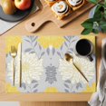 thumbnail image 2 of Yellow White Flowers Placemats Set of 4 Retro Rustic Watercolor Wild Floral Place Mats Indoor Wipeable Table Mats Washable Cloth Dining Table Placemats for Kitchen Holiday Party Home Decor 13x19 Inch, 2 of 9