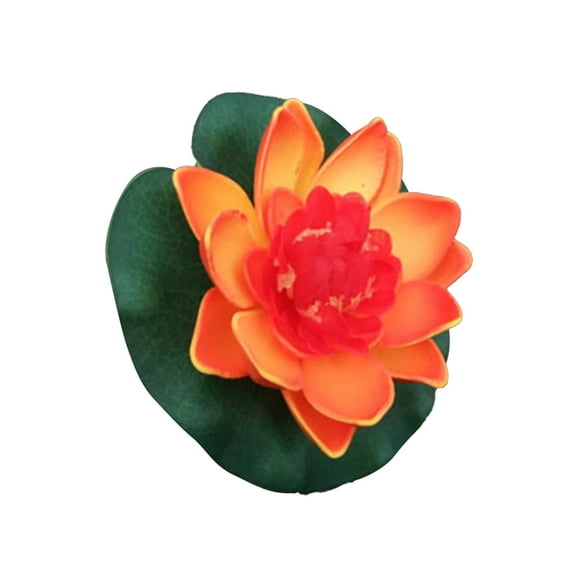1PCS Artificial Lily Pads for Pond, 3.93in Artificial Flowers Floating plastic Lotus Flower with Fake Lily Pads, for Pool Garden Koi Fish Pond Aquarium Pool Wedding Decor(Red2)
