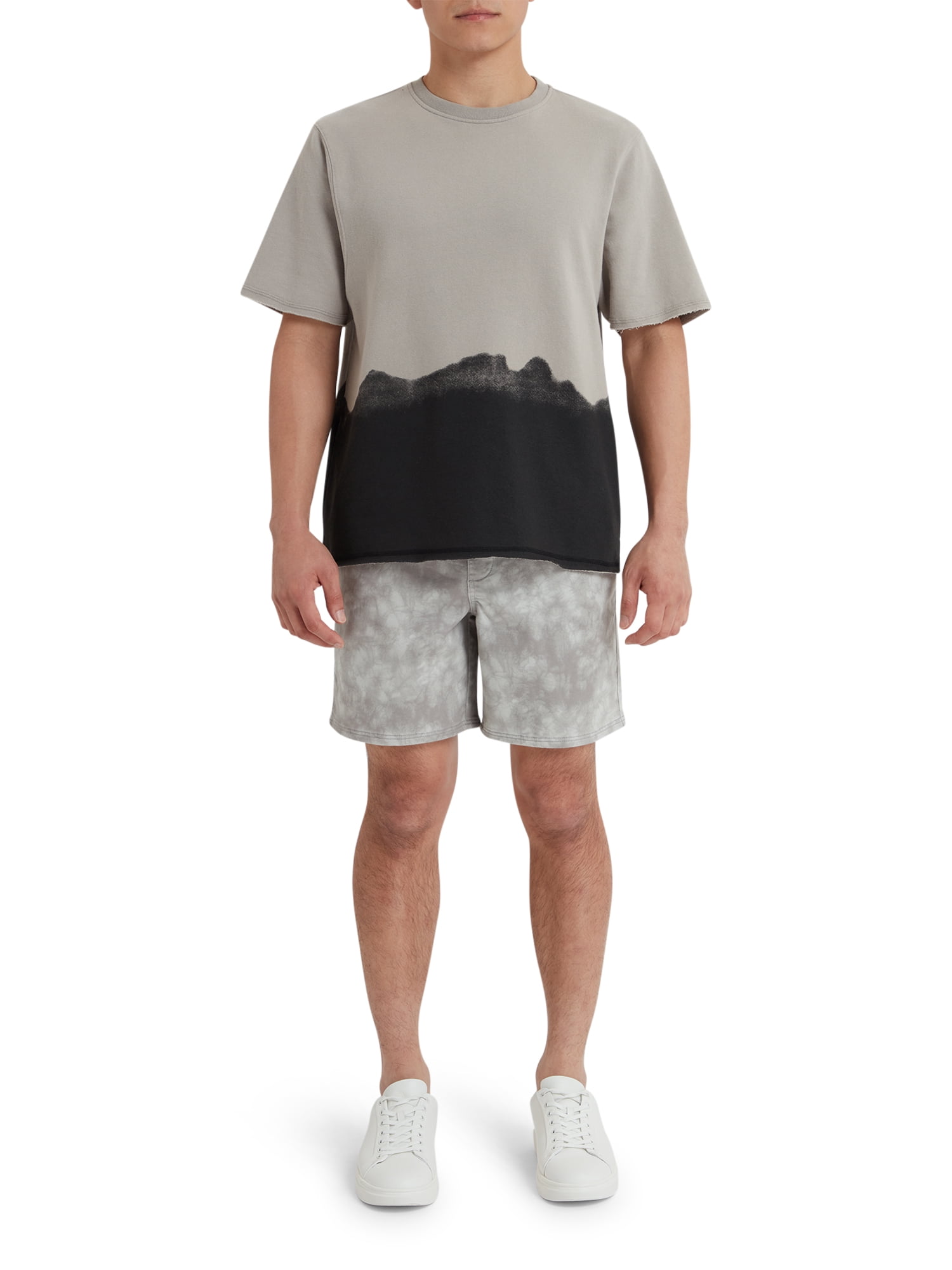 EPIC Studio Men's & Big Men's Dip Dye Short Sleeve French Terry Sweatshirt, Sizes S-3XL