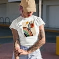 thumbnail image 2 of Aesthetic Minimalism Boho Rainbow & Sun Art Merch Gift, Heather Grey T-Shirt, Small, 2 of 5