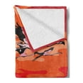 thumbnail image 2 of Flamingo Soft Flannel Fleece Blanket, Flamingos Flying in the Air with Horizon Landscape Illustration Savannah Artwork, Cozy Plush for Indoor and Outdoor Use, 50" x 70", Multicolor, by Ambesonne, 2 of 5