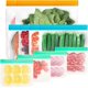thumbnail image 1 of Bolsas de Almacenamiento Reutilizables, Paquete de 10 Bolsa Hermética para Alimentos, Ecológicas Sin BPA para Sándwiches, Frutas, Aperitivos, Verduras y Carne, etc (Multicolor 10), 1 of 4