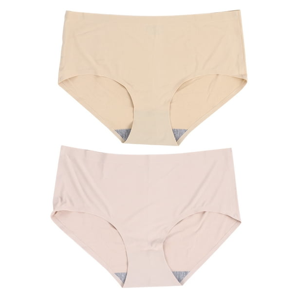Pack of 4)Woman Ice Silk Mid-Waist Laser Cut Underwear Seamless Panties