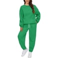 thumbnail image 2 of Chuancc 2 Pieces Tracksuits Outfits Athletic Pullover Sweatshirts and Sweatpants Athletic Clothing Sets Green S, 2 of 8