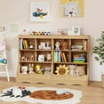thumbnail image 4 of Costway 34.5" Kids Bookshelf  with Anti-Tipping Kits Multi-functional Display Rack Natural, 4 of 10