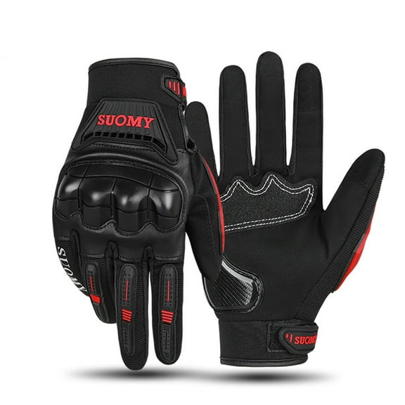 1 Pairs Motocycle Gloves, Red Motorcycle Gloves,Size 2XL PVC Hard Shell Breathable Lightweight Motorcyle Gloves, Touchscreen Motorcycle Riding Gloves for Road Racing, Motocross, Cycling