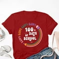 thumbnail image 5 of DONDPO Teacher Graphic Short Sleeve Tshirt 100 Days of School Shirt Women: Happy School T-Shirt Teacher Student Short Sleeve Tee 100 Days Of School Shirt School Days Tee Tops Red 3XL, 5 of 5