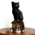 thumbnail image 4 of JJKBVCLO Mysterious Dark Style Skeleton Animal Cat Statue Resin Home, 4 of 5
