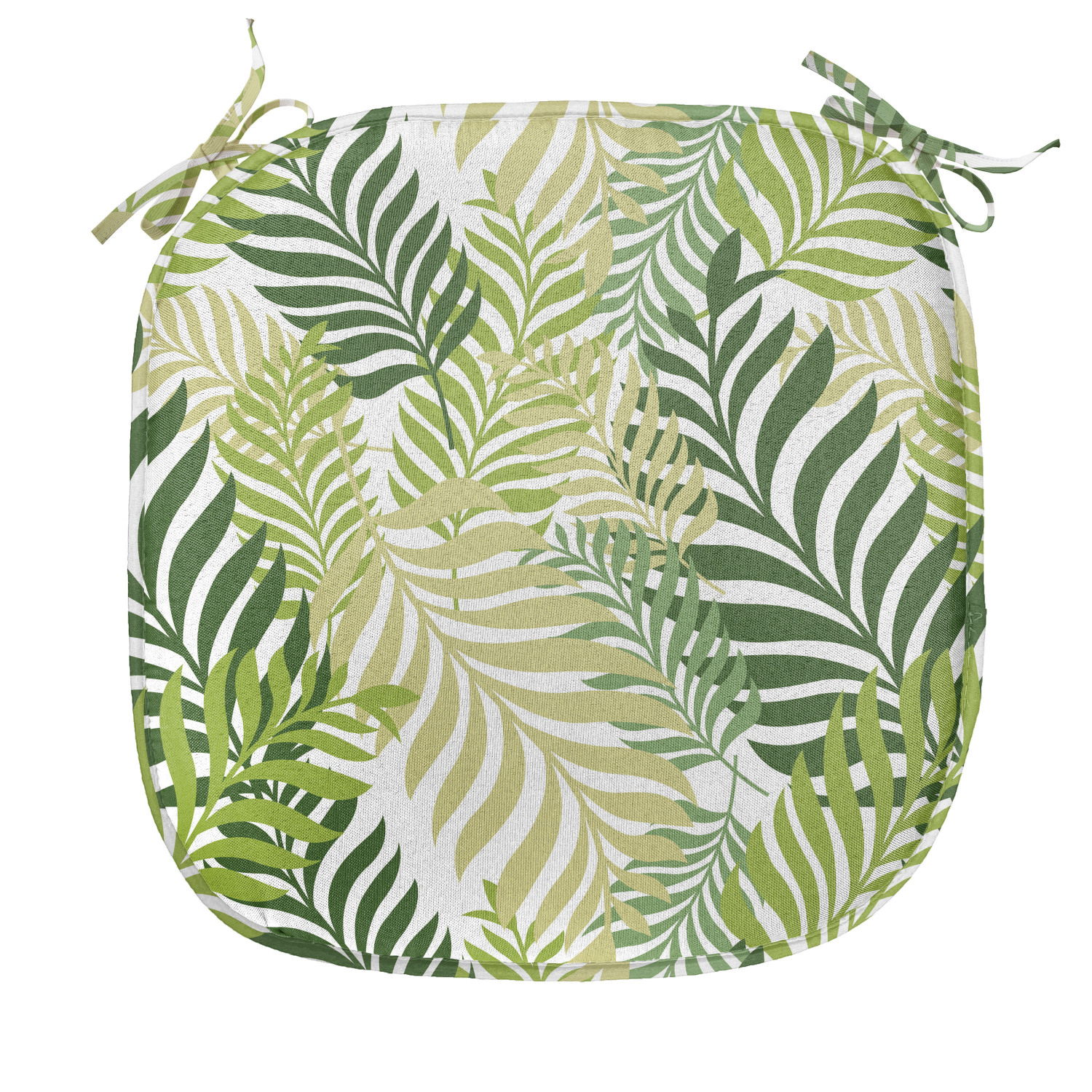Leaf Chair Seating Cushion, Tropic Exotic Palm Tree Leaves Natural