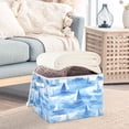 thumbnail image 4 of Iauyy Large Storage Box with Lid - Foldable Home Storage Bins for Clothes Toy Holiday Decor, White Sailing Boat (42*32*30cm), 4 of 6