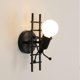thumbnail image 1 of Aplique de pared para interiores, lámpara de pared de escalada humanoide creativa, lámpara de pared de hierro moderna, luces de pared negras e27, para habitación de niños, pasillo, restaurante, escale, 1 of 4