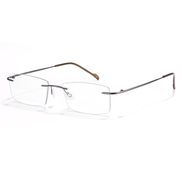 Cyxus Blue Light Glasses Frameless Rectangle para hombres y mujeres Anti Eye Strain Block Ultraviolet Clear Lenses Cyxus Style