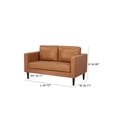 thumbnail image 4 of Artdeco Home Orlando Faux Leather Loveseat, Camel, 4 of 7