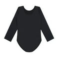 thumbnail image 4 of Aiihoo Kids Girls Fleece Gymnastics Leotards Long Sleeves Nude Undergarment Leotard Ballet Dance Dancewear Black Round Neck 6-7, 4 of 7