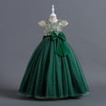thumbnail image 1 of Vestido de niña Vestido de novia sin mangas con lentejuelas para niñas de talla mediana y grande Vestido de niña de flores Vestido de princesa de actuación Vestido largo hasta el suelo, 1 of 5