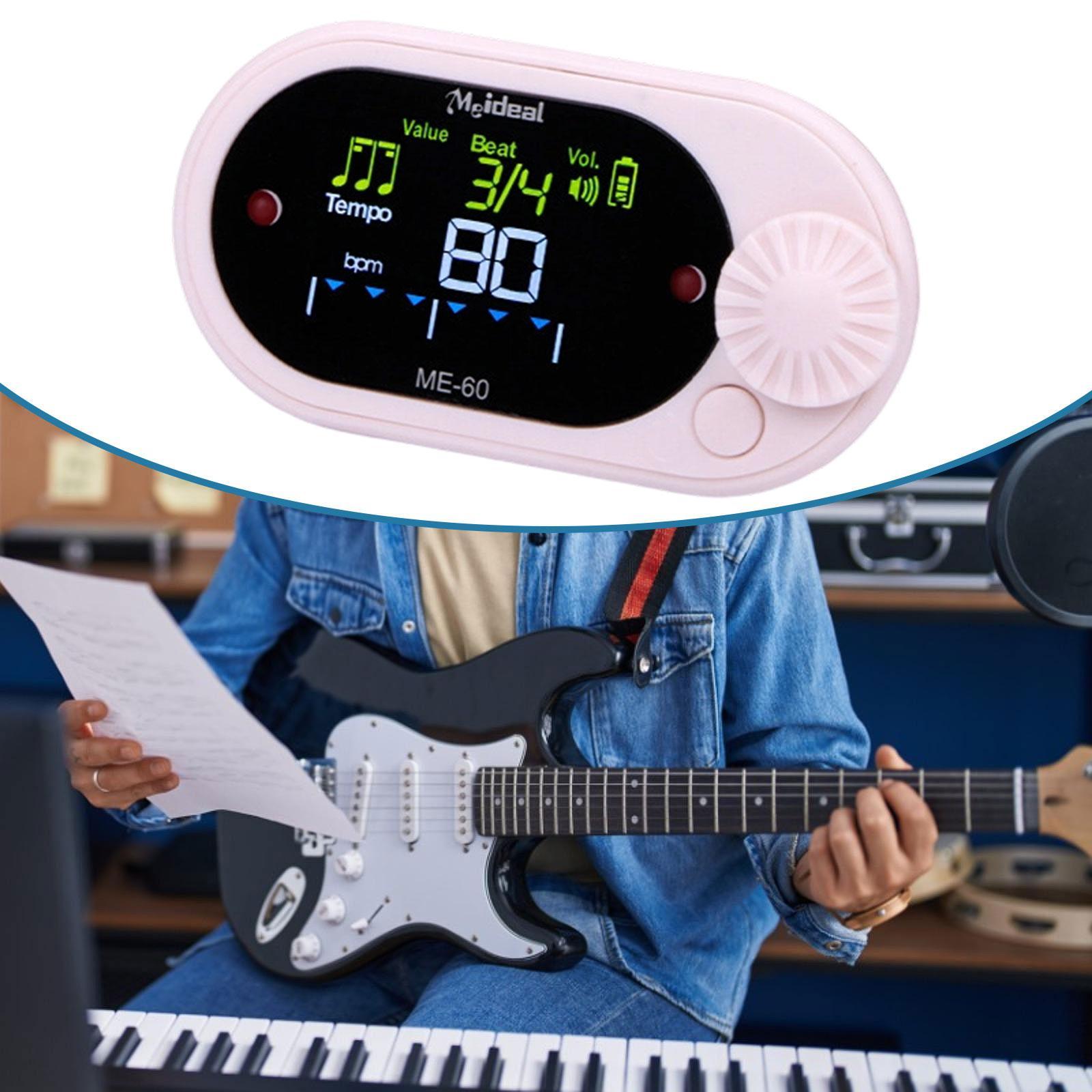 Electronic Metronome Portable Digital Display Adjustable Volume for Piano Guitar Musicians Practice