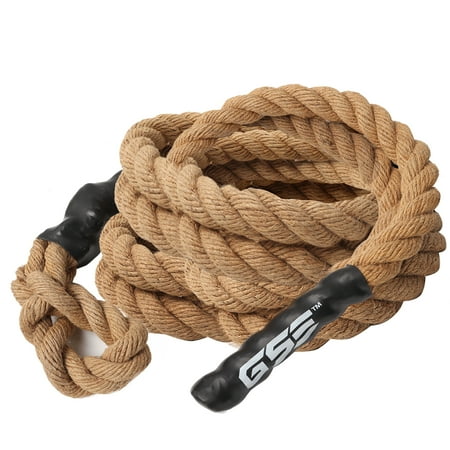 GSE Games & Sports Expert Sisal Climbing Rope, Gym Fitness Training Rope for Indoor/Outdoor Climbing Exercises, Strength Training